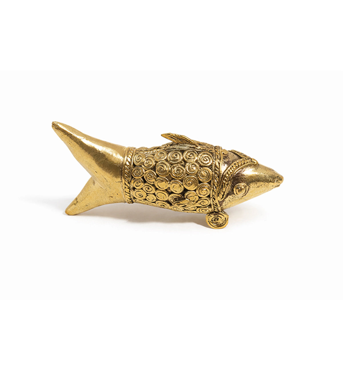 Handcrafted Bhareva Brass Tribal Fish Figurine