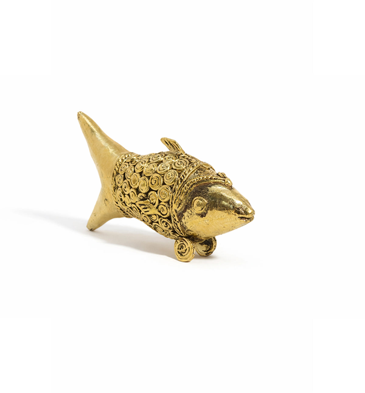Handcrafted Bhareva Brass Tribal Fish Figurine