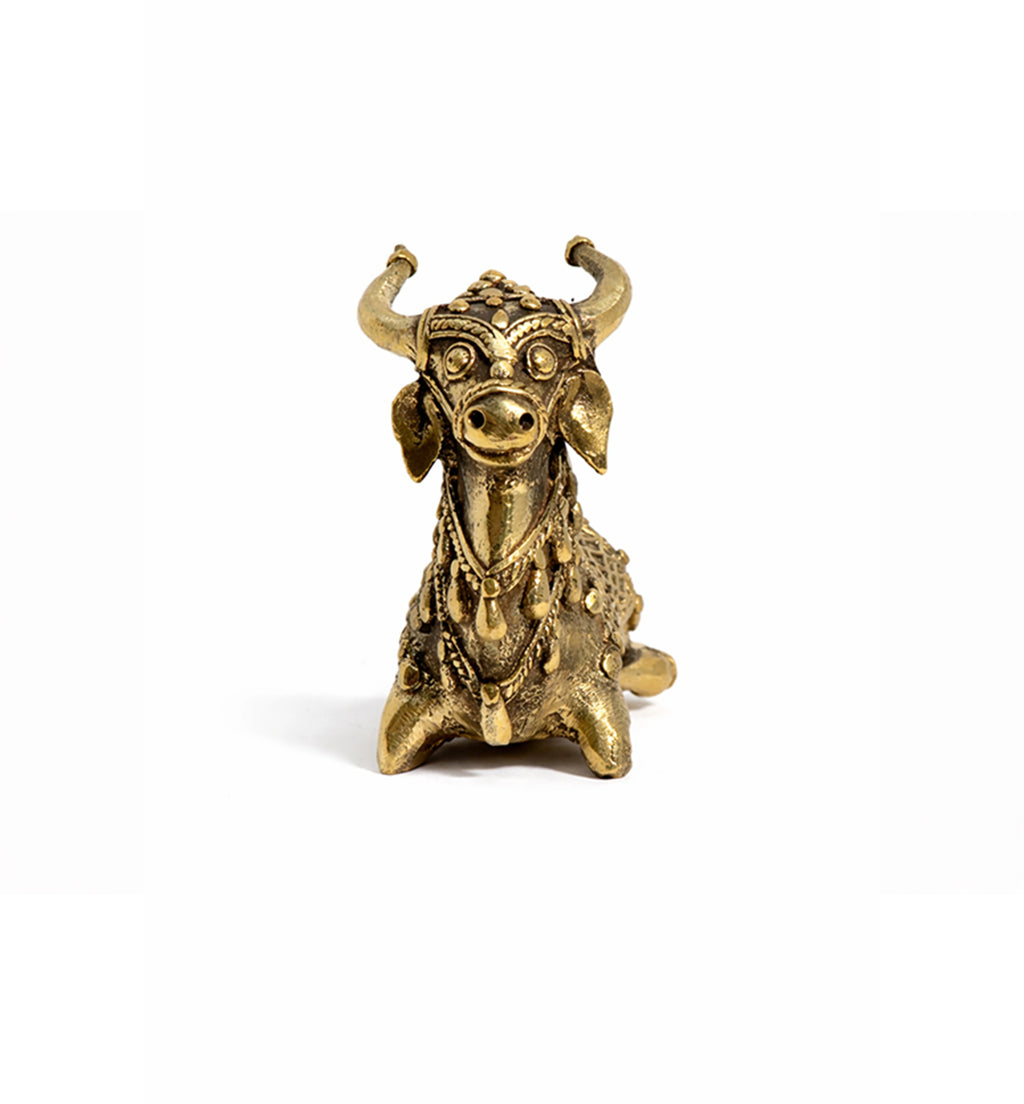 Handcrafted Bhareva Brass Nandi Showpiece
