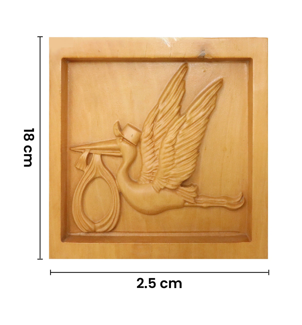 Hand-Carved Wooden Flying Bird Frame Wall Hanging (small size )