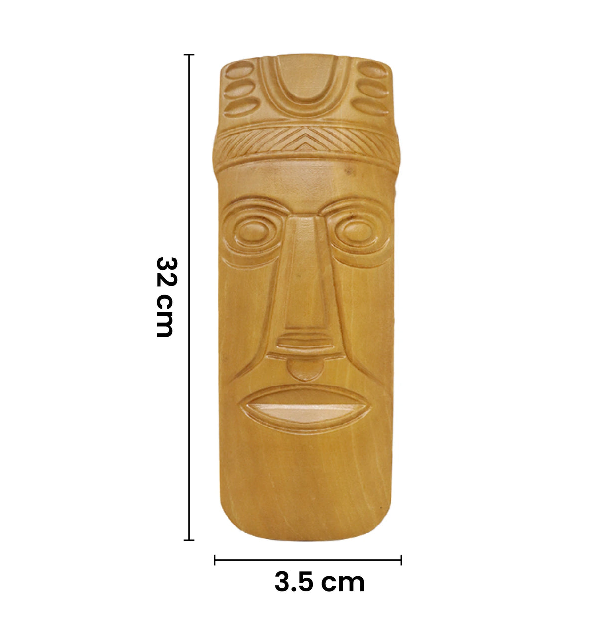 Hand-Carved Solid Teak Wood Tribal Face Mask Wall Hanging ( medium size  )