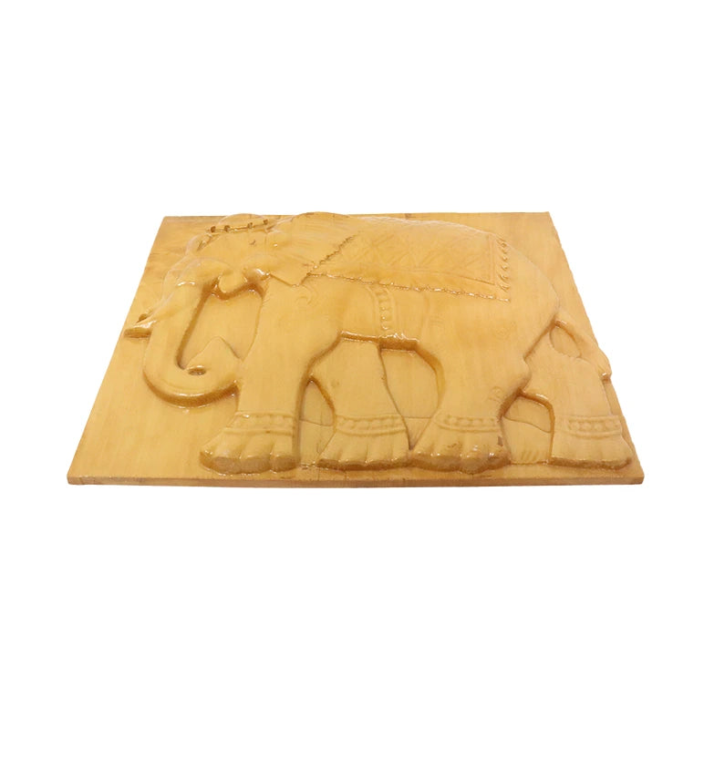 Hand-Carved Wooden Elephant Figurine (Small Size)
