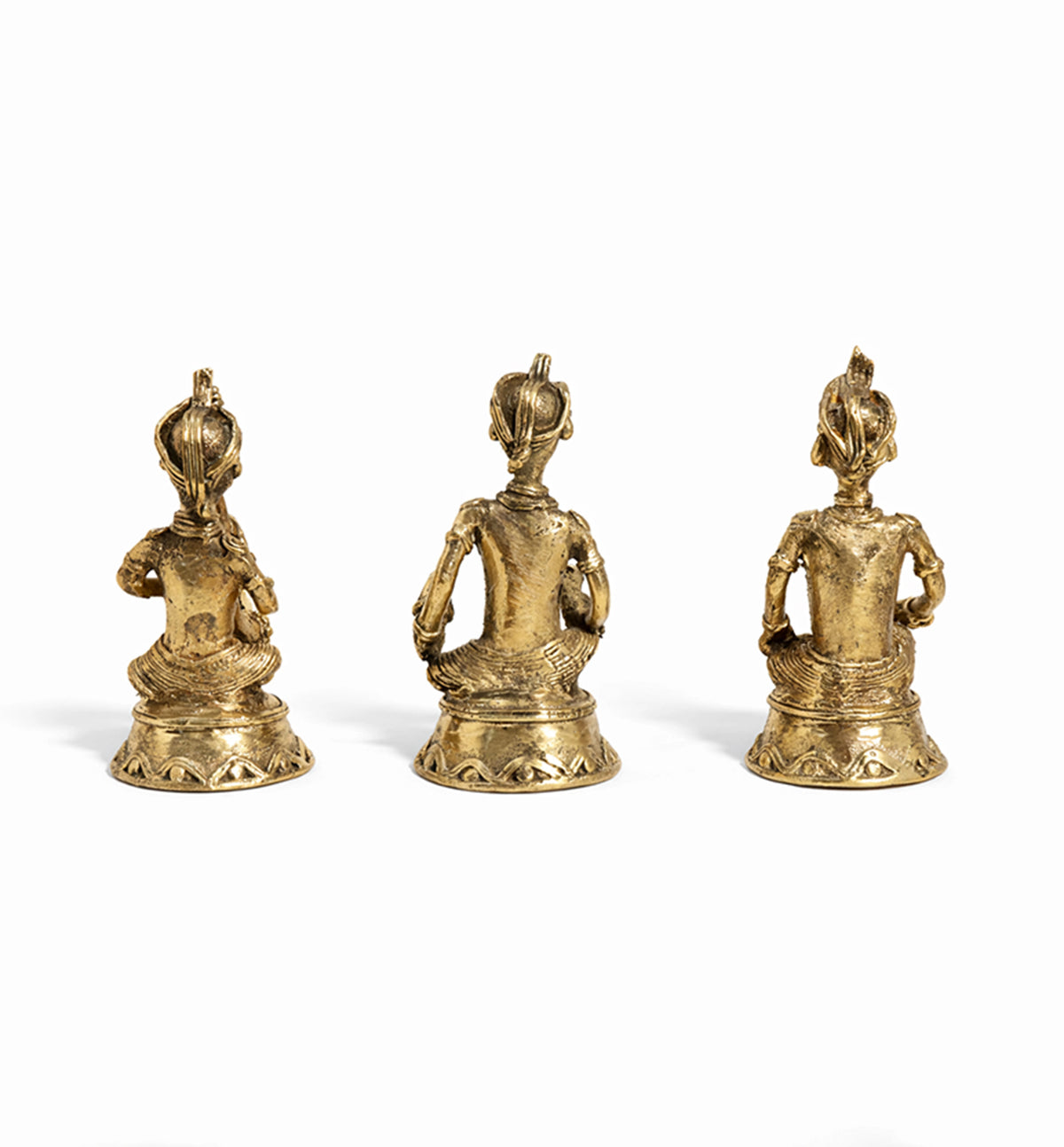 Bhareva Brass Tribal Musician Figurines – Set of 3
