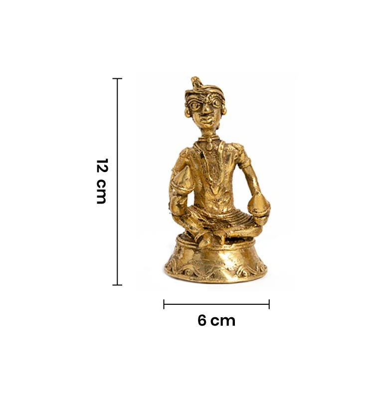Bhareva Brass Tribal Musician Figurines – Set of 3