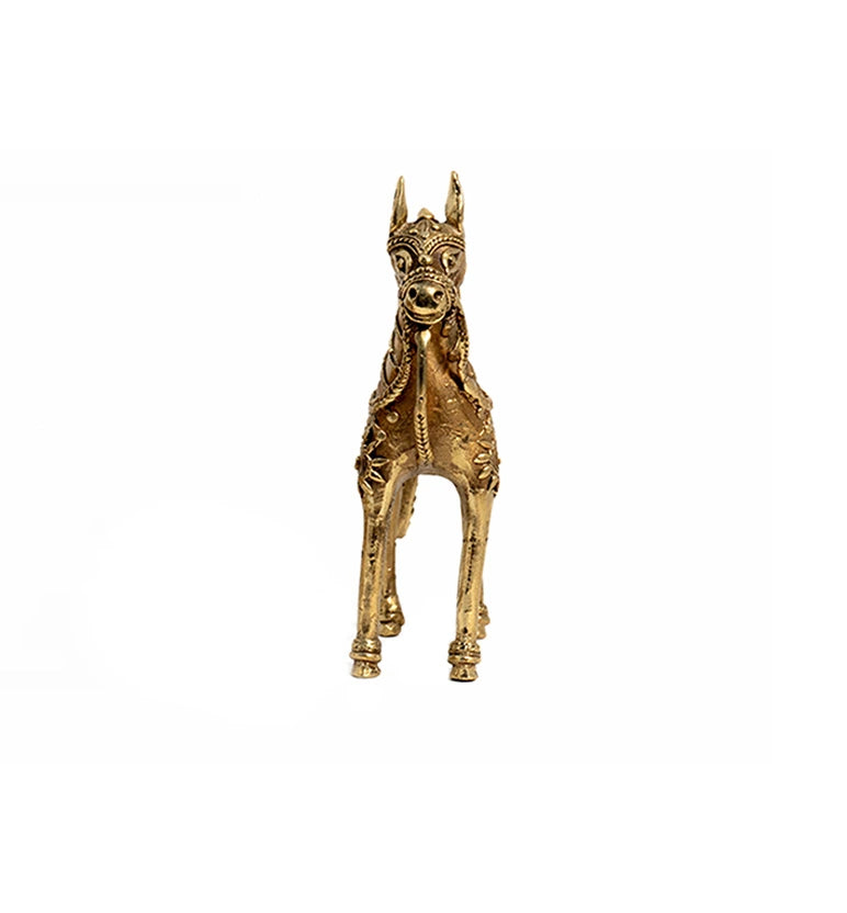 Handcrafted Brass Tribal Horse Showpiece