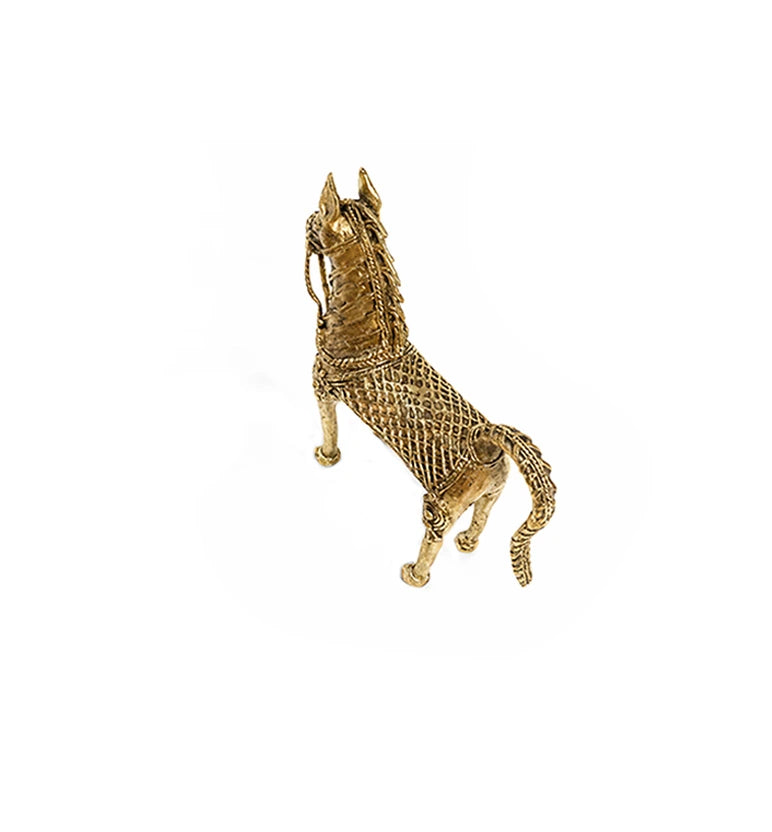 Handcrafted Brass Tribal Horse Showpiece