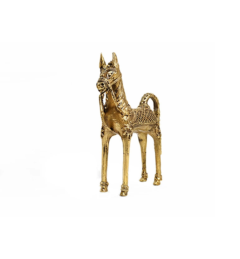 Handcrafted Brass Tribal Horse Showpiece