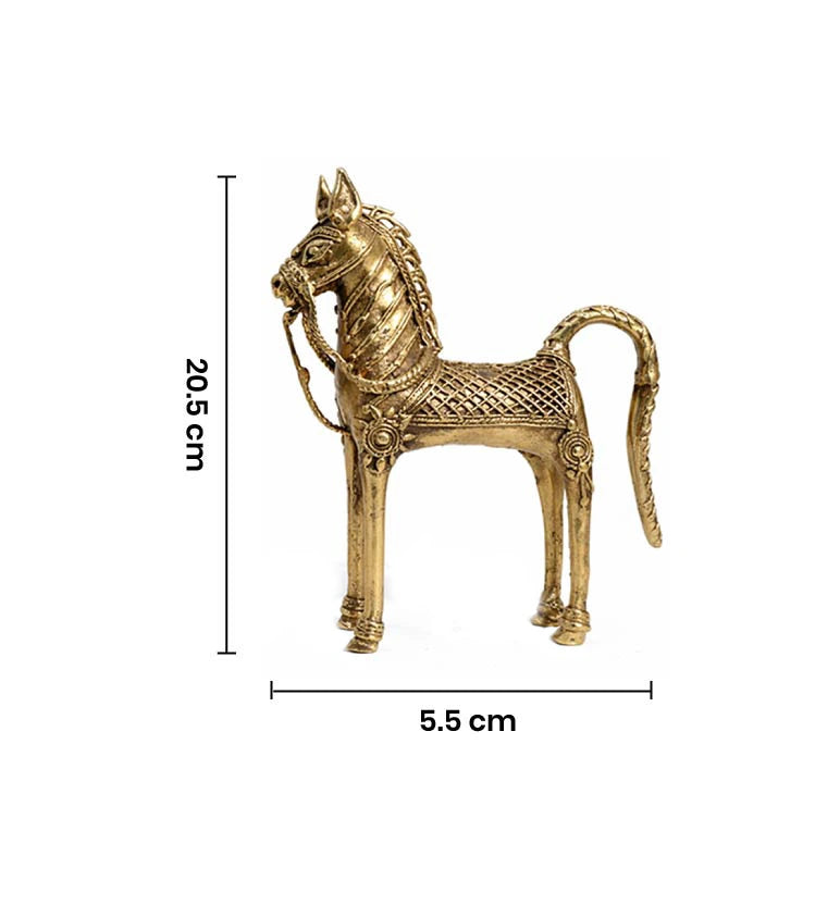 Handcrafted Brass Tribal Horse Showpiece