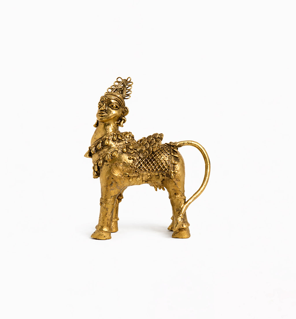 Handcrafted Bhareva Brass Kamdhenu Showpiece