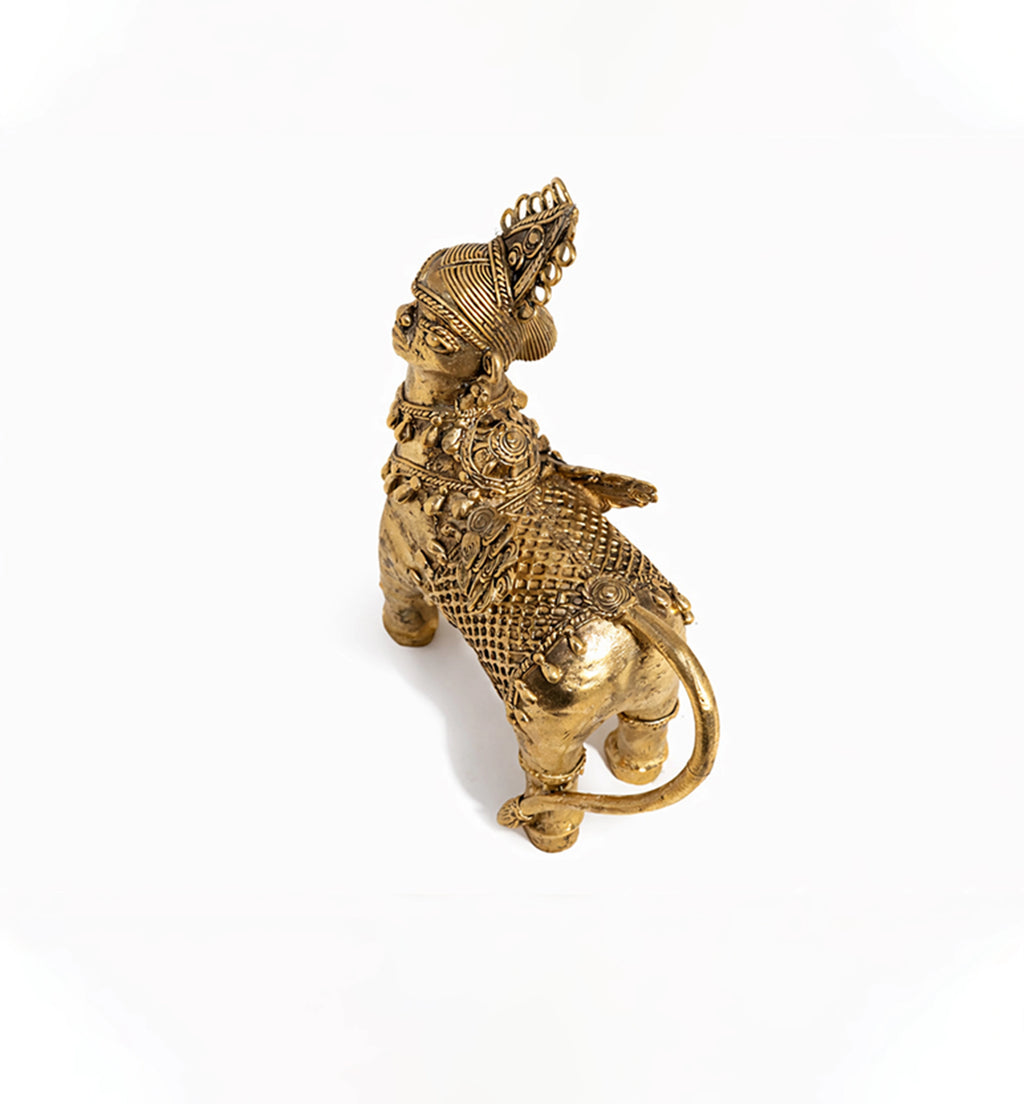 Handcrafted Bhareva Brass Kamdhenu Showpiece