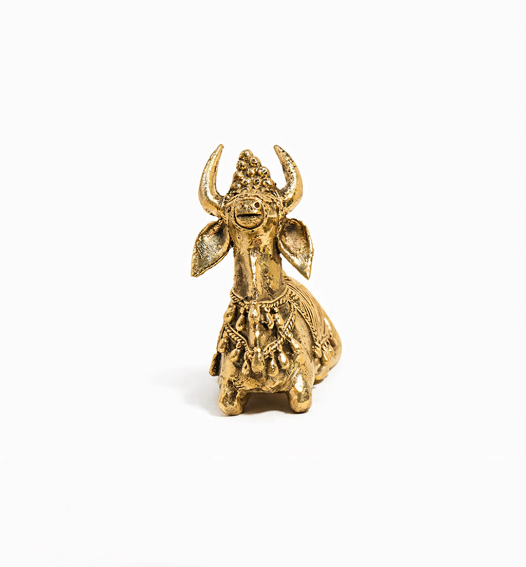 Handcrafted Bhareva Brass Nandi Showpiece