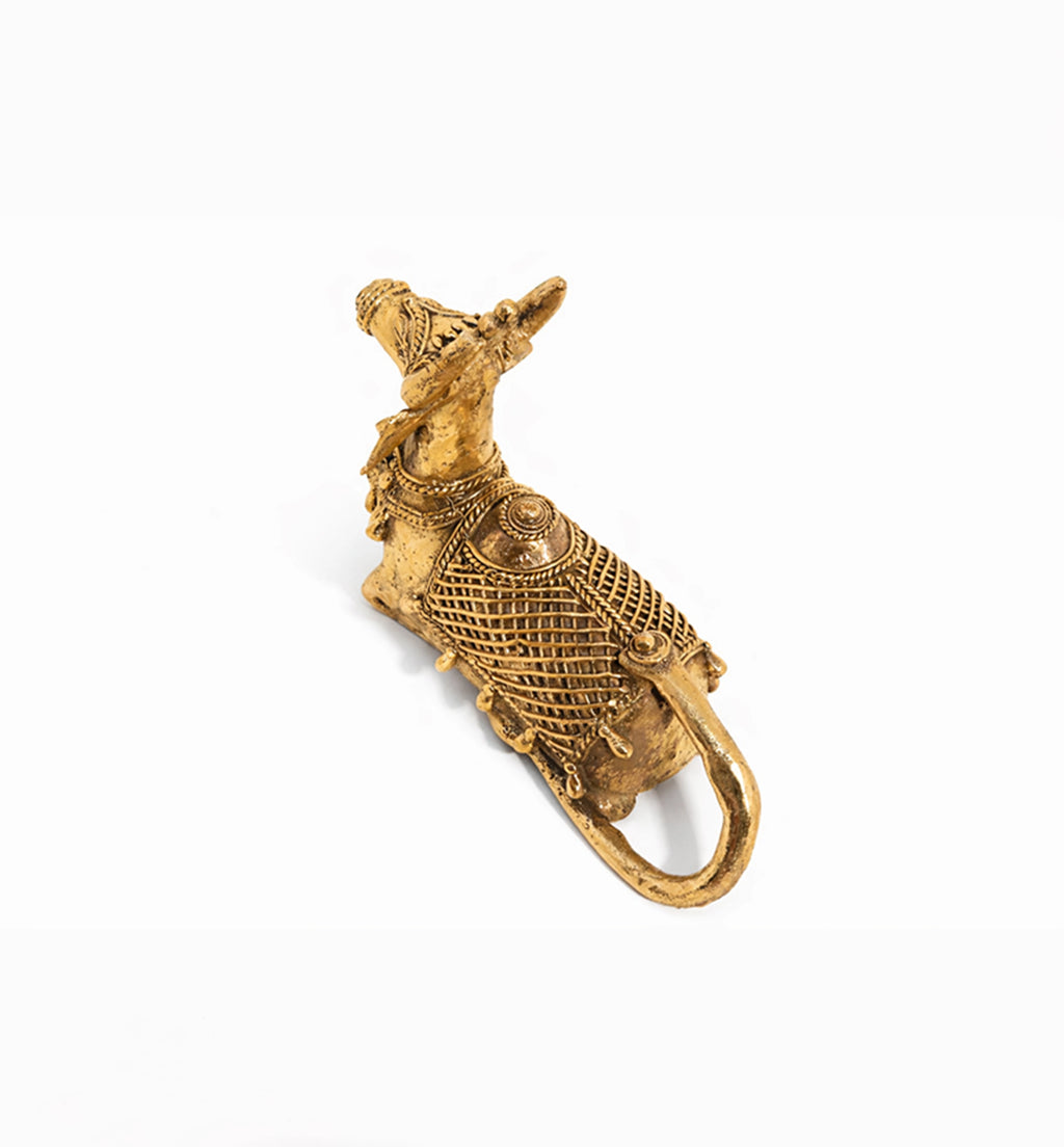 Handcrafted Bhareva Brass Nandi Showpiece