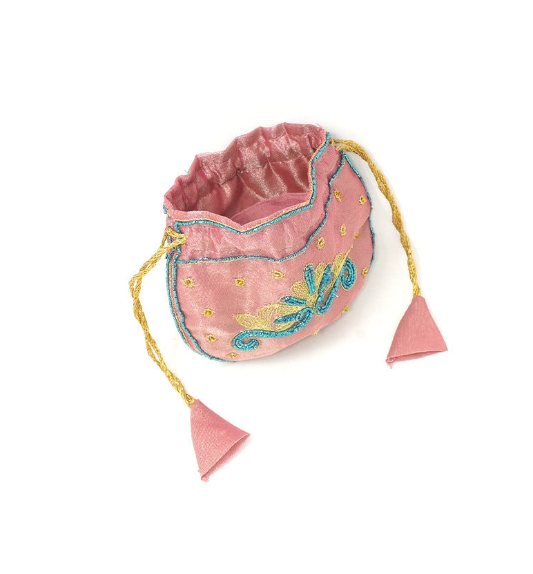 Handcrafted Zari Zardozi Embroidered Potli Bag (Small Size)