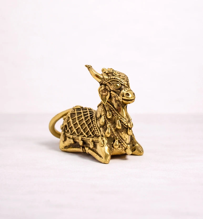 Handcrafted Bhareva Brass Nandi Bull Idol