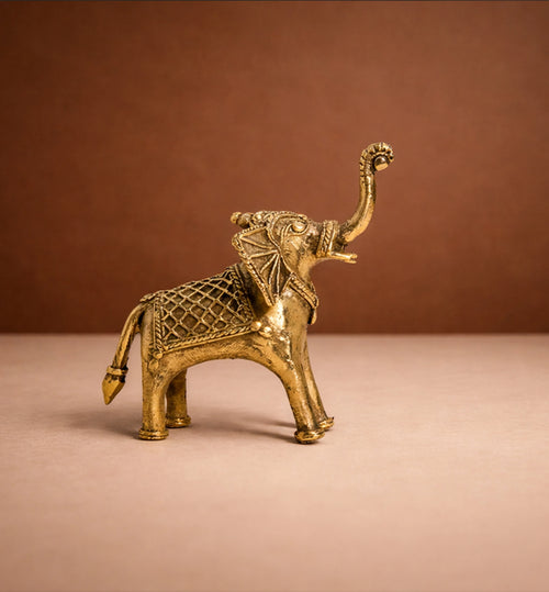 Handcrafted Bhareva Brass Elephant Showpiece