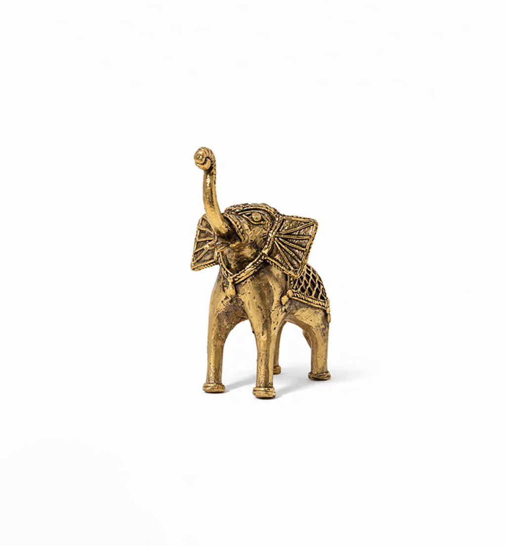 Handcrafted Bhareva Brass Elephant Showpiece