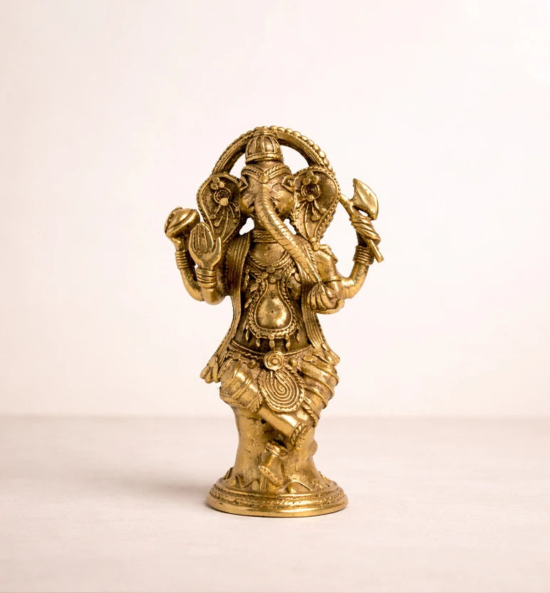 Handcrafted Bhareva Brass medium Lord Ganesha Showpiece