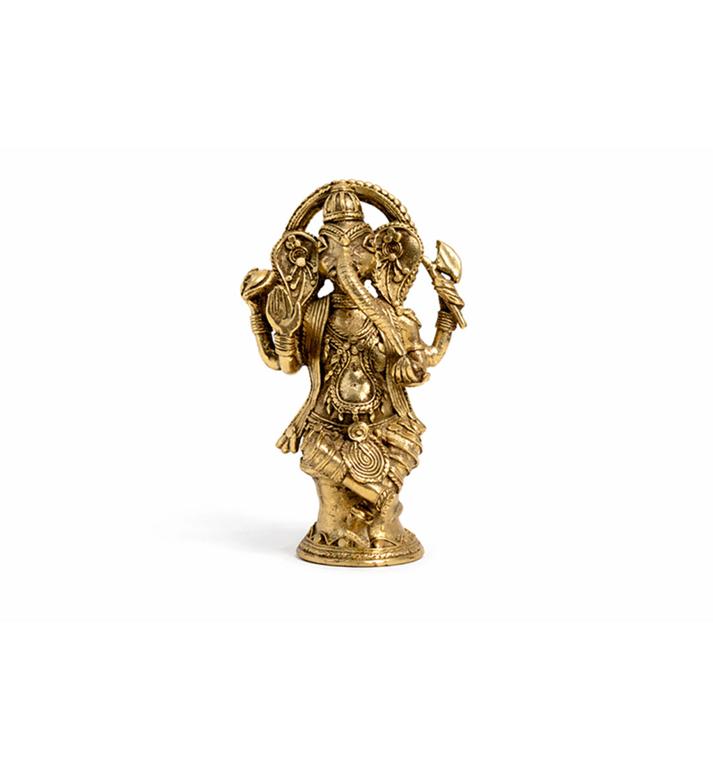 Handcrafted Bhareva Brass medium Lord Ganesha Showpiece