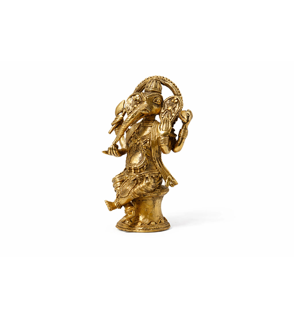 Handcrafted Bhareva Brass medium Lord Ganesha Showpiece
