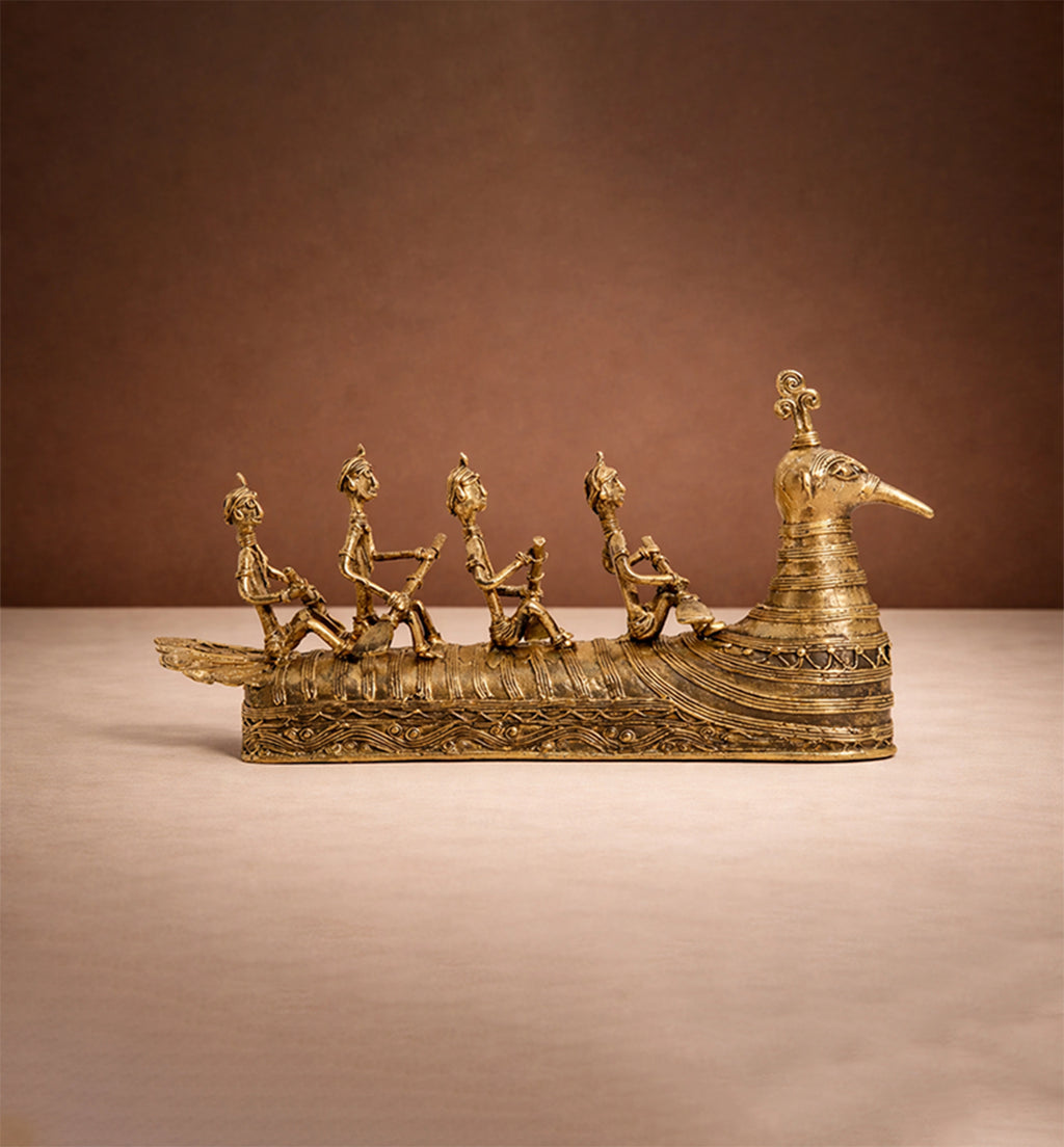 Handcrafted Bhareva Brass Pushpak Viman Showpiece