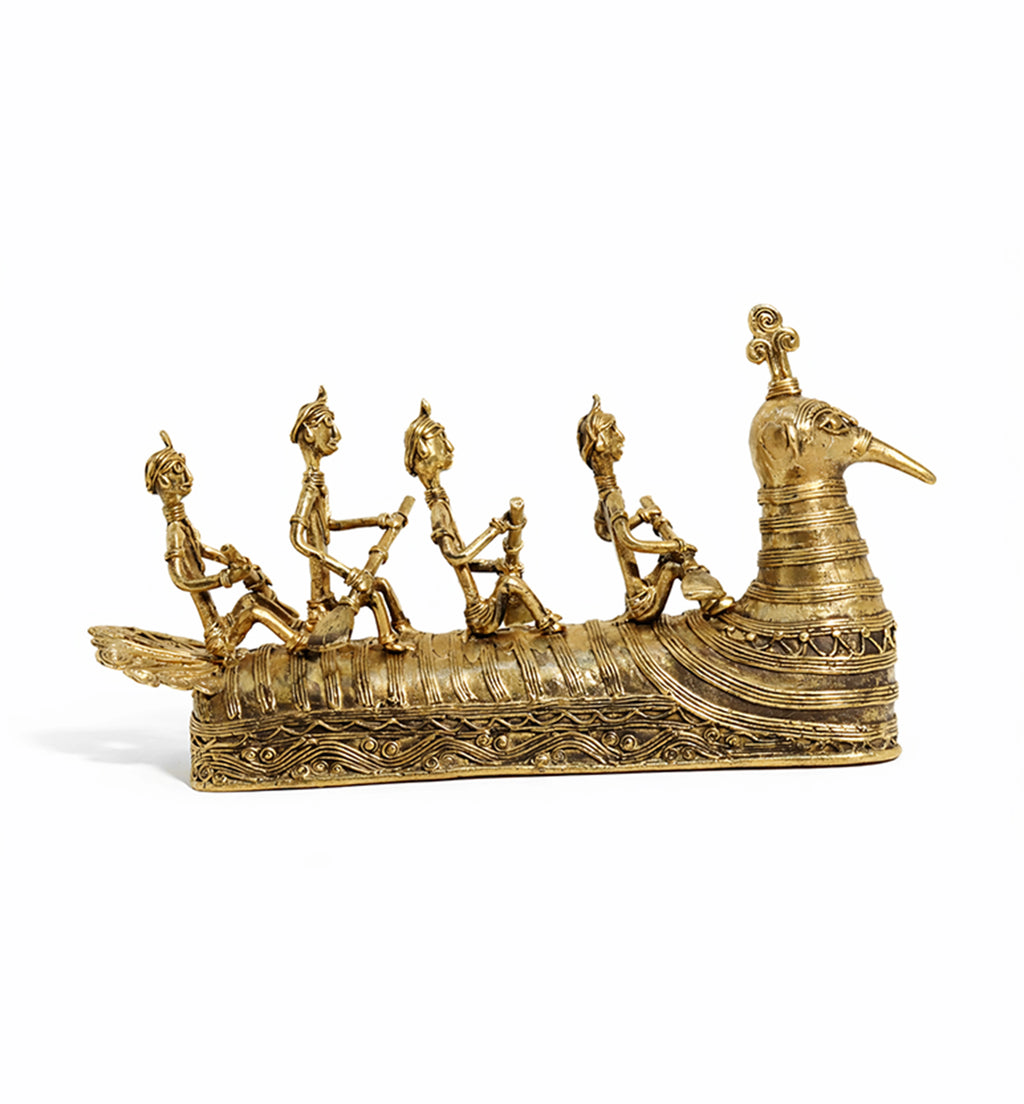 Handcrafted Bhareva Brass Pushpak Viman Showpiece