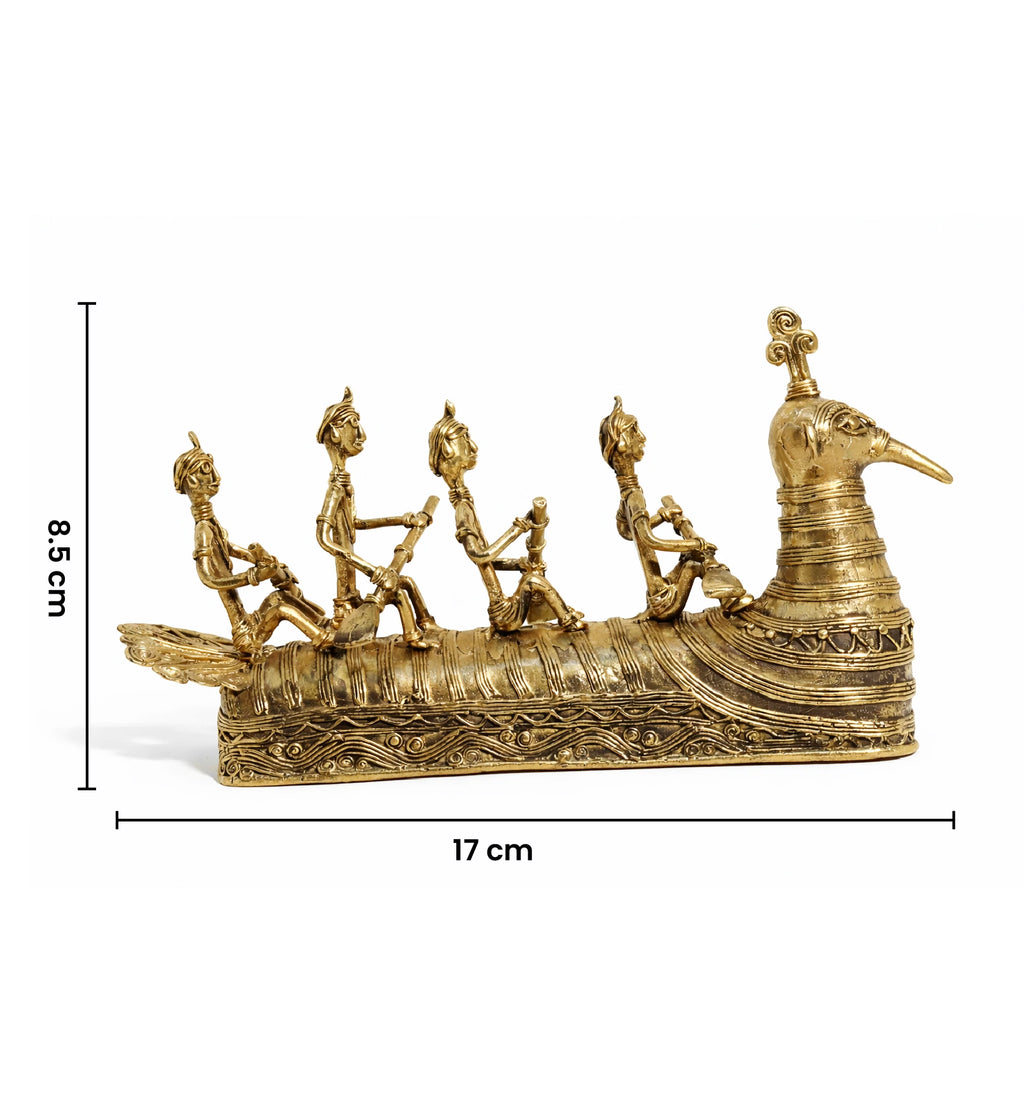 Handcrafted Bhareva Brass Pushpak Viman Showpiece