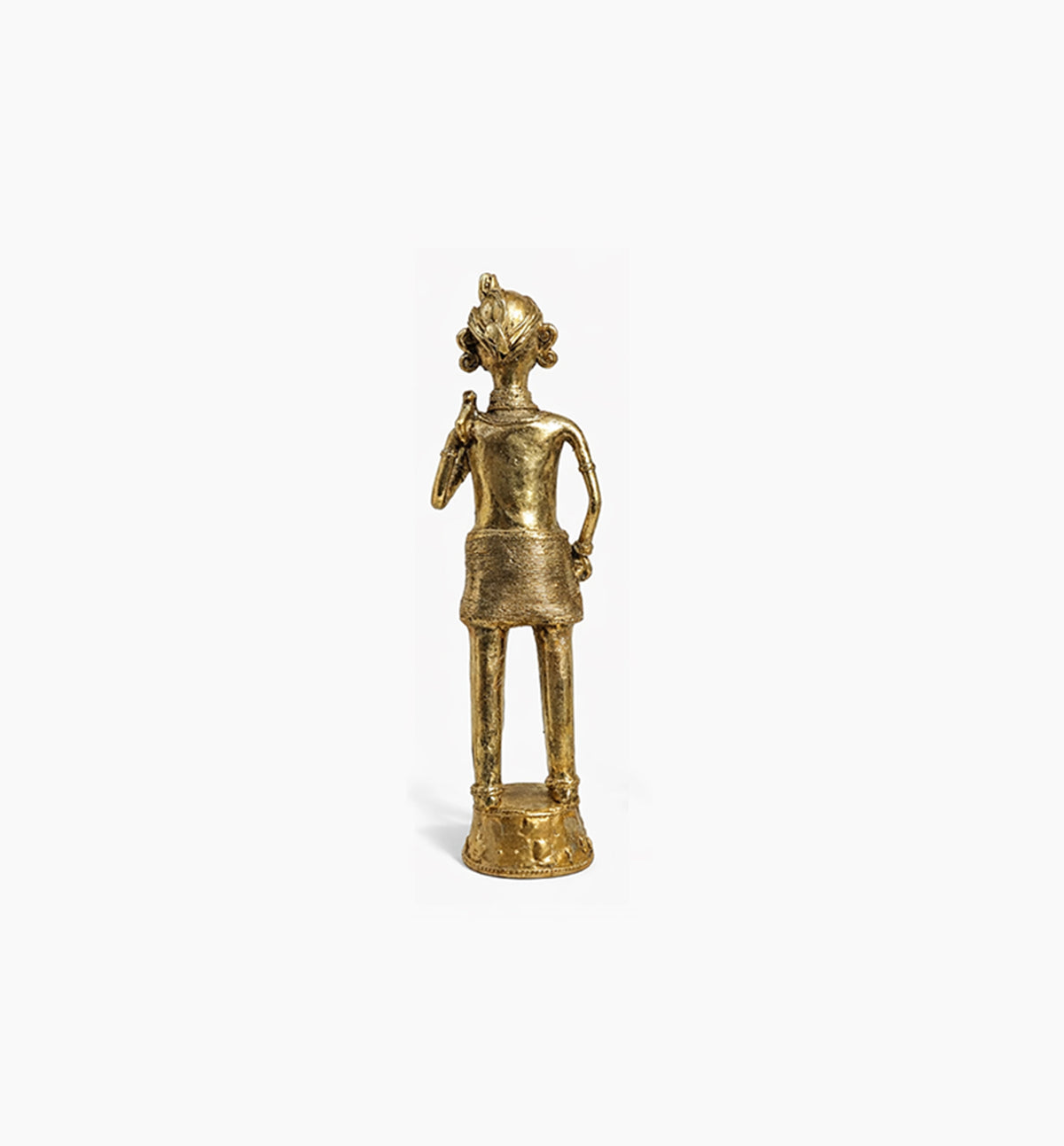 Handcrafted Bhareva Brass Tribal Man with Axe Showpiece