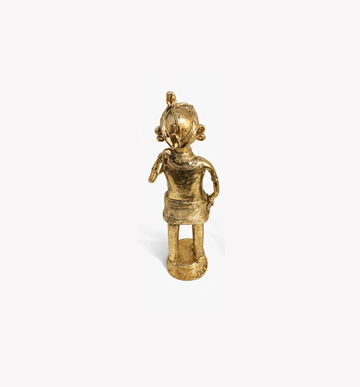 Handcrafted Bhareva Brass Tribal Man with Axe Showpiece