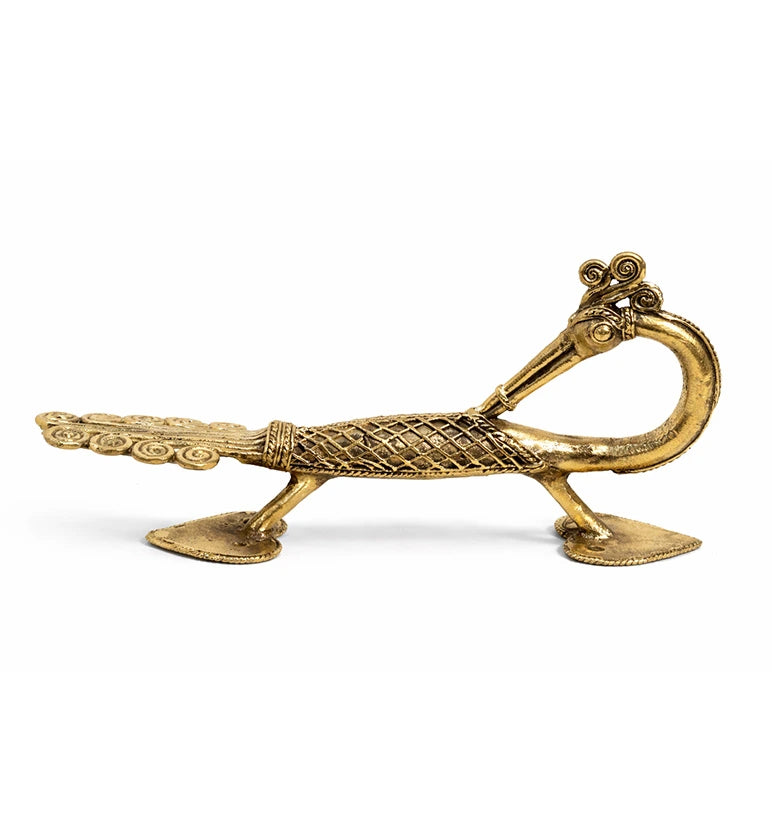 Handcrafted Bell Metal Mor Handle – Traditional Peacock Door Handle Pair