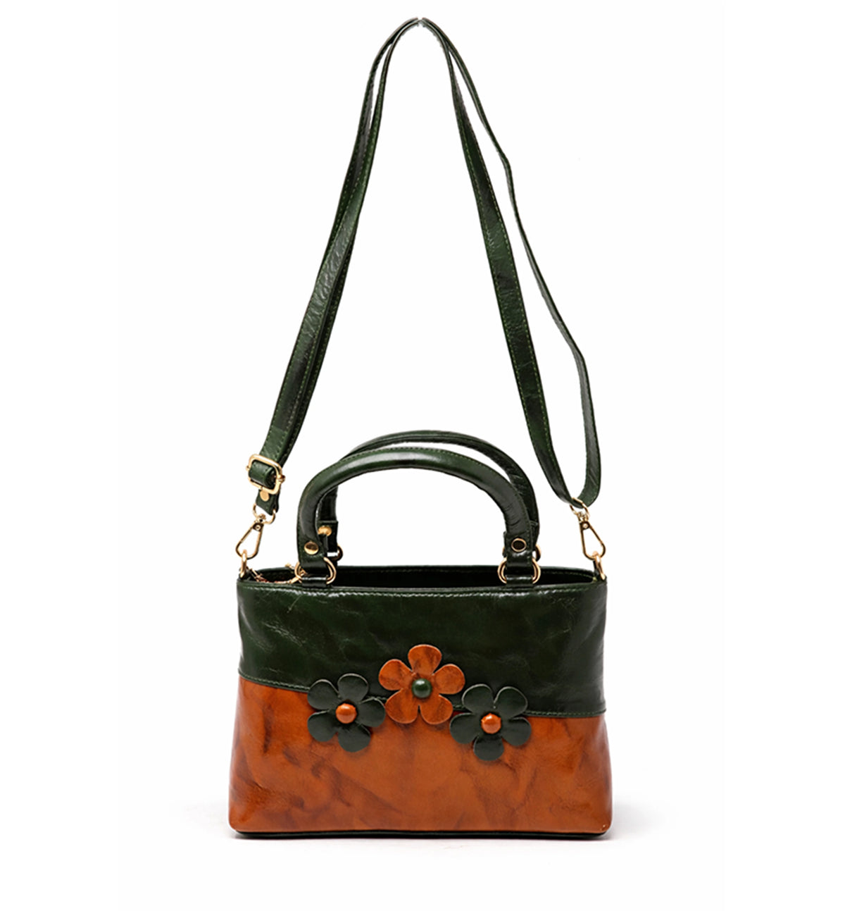 Premium Handcrafted Sheep Leather Floral Applique Handbag
