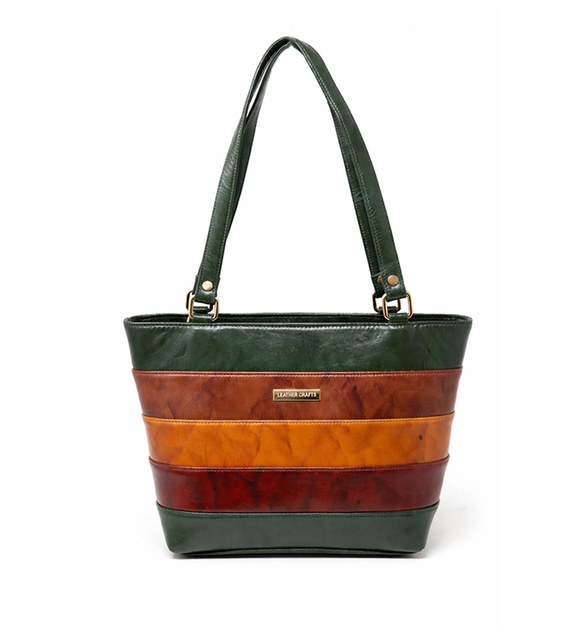 Premium Sheep Leather Color-Block Tote Bag – Multi-Tone