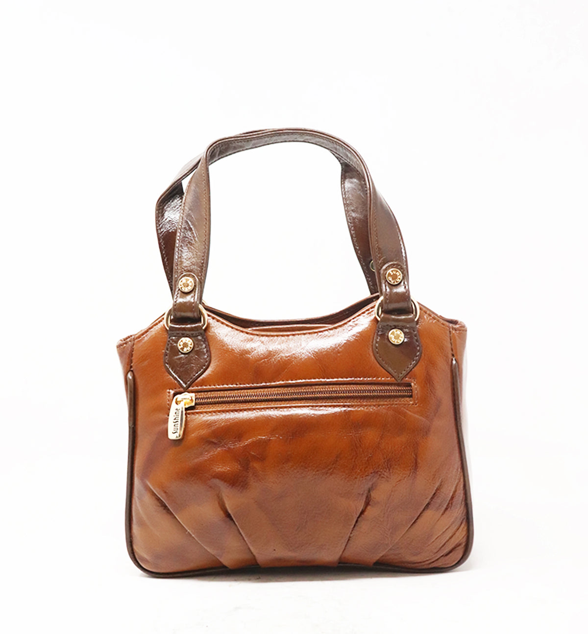 Premium Handcrafted Sheep Leather Structured Handbag – Classic Brown
