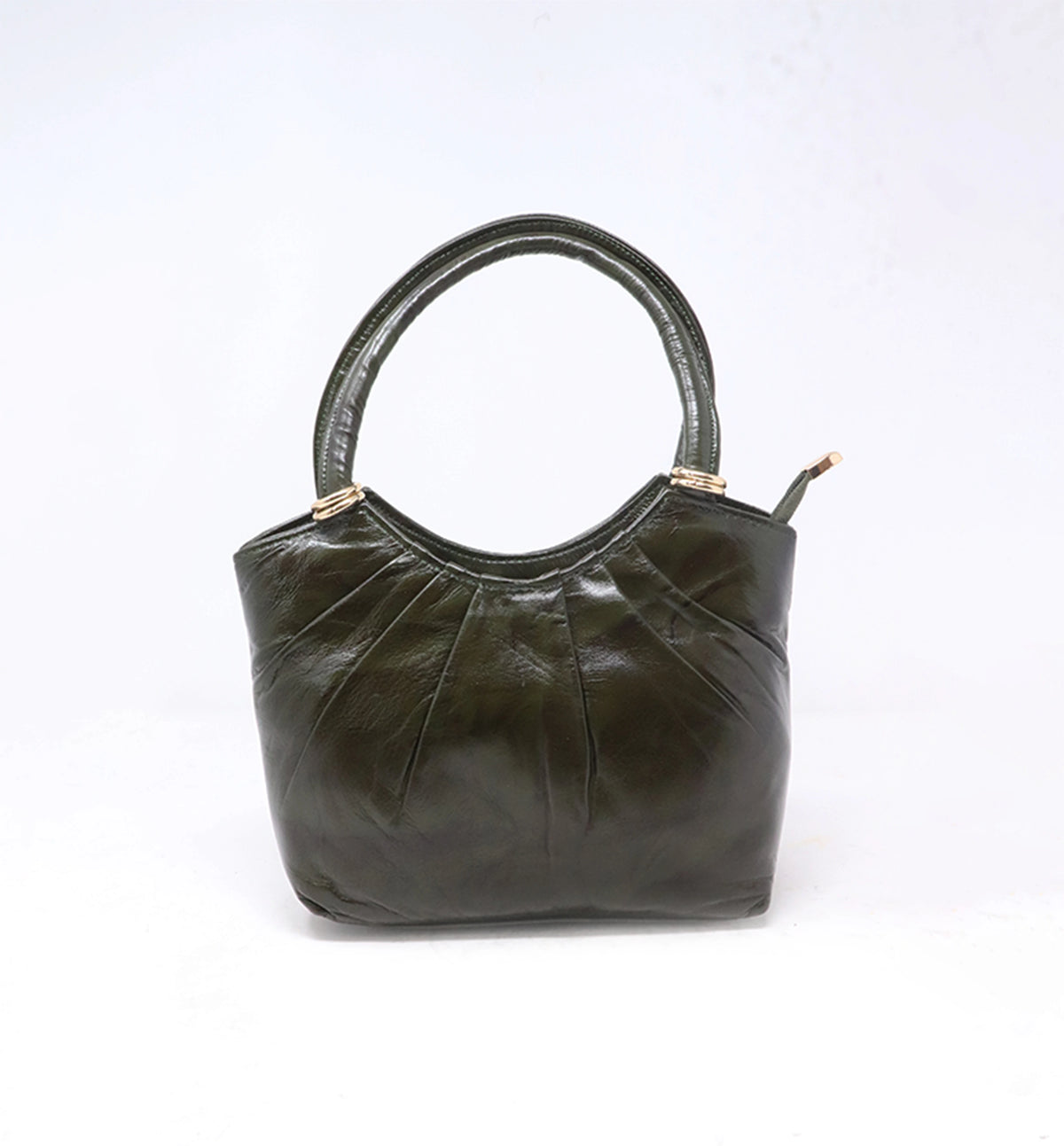 Premium Handcrafted Sheep Leather Pleated Shoulder Bag – Classic Black