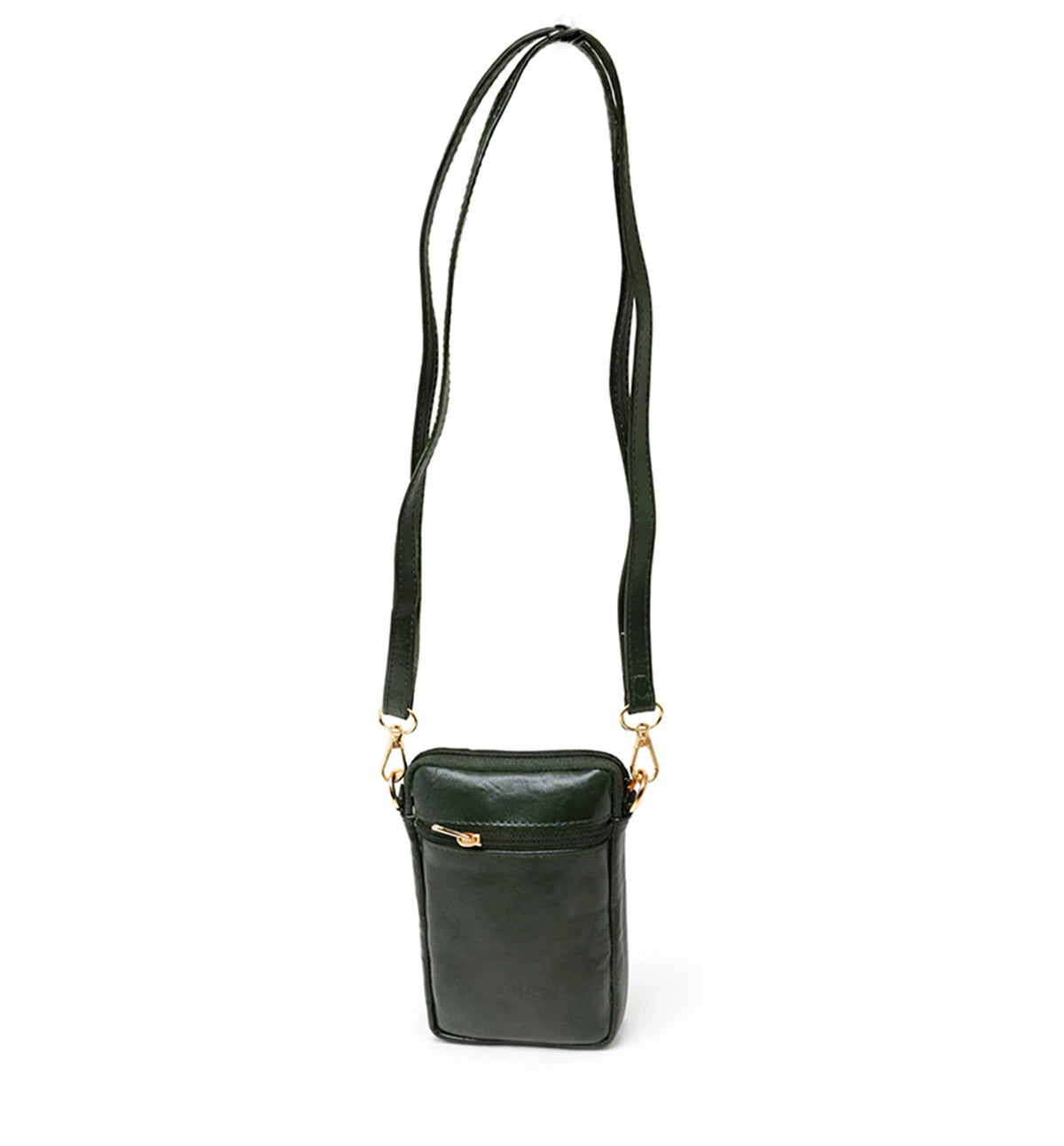 Premium Handcrafted Sheep Leather Multi-Zip Mini Sling Bag – Olive Green
