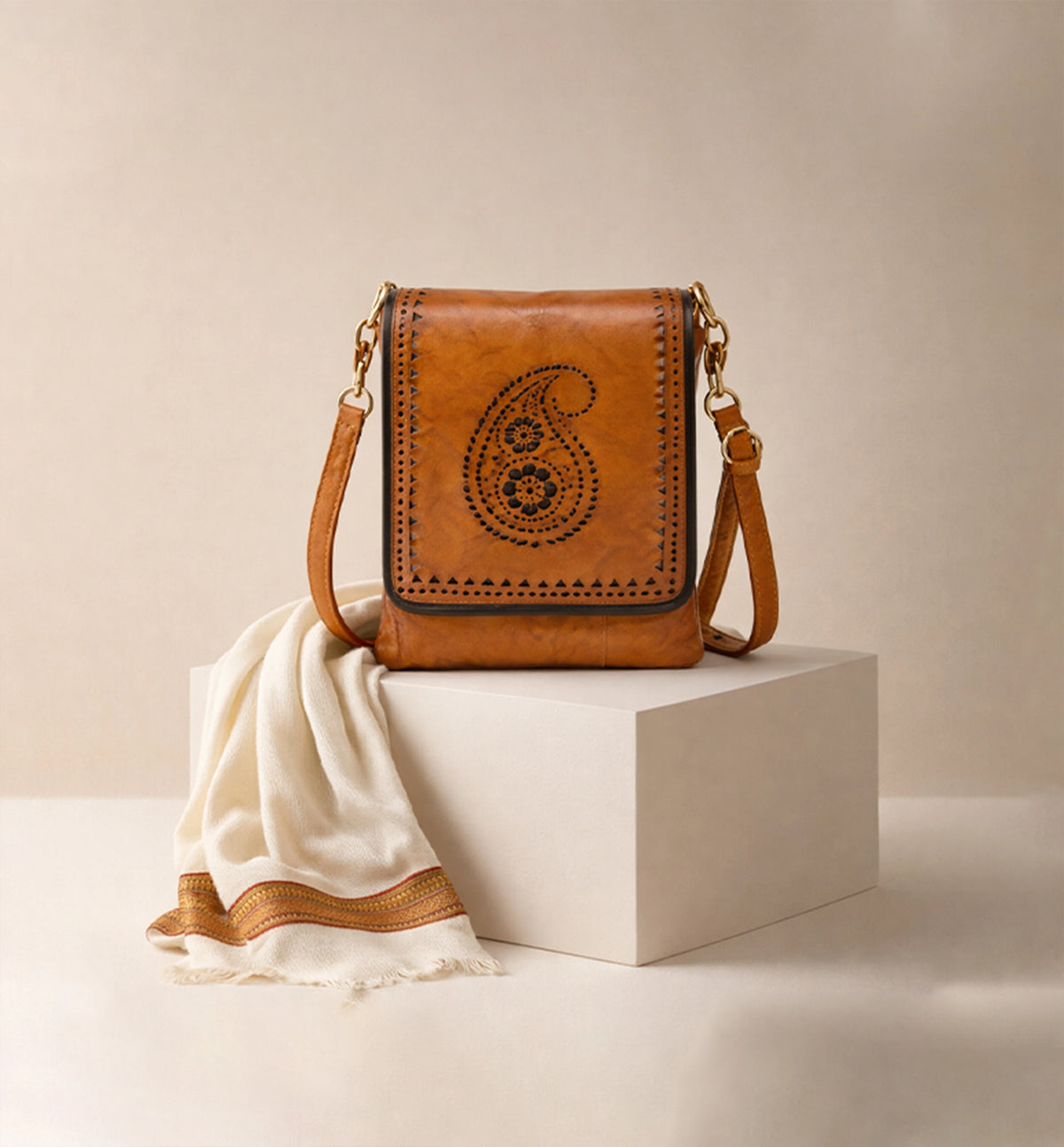 Premium Handcrafted Sheep Leather Passport Sling Bag