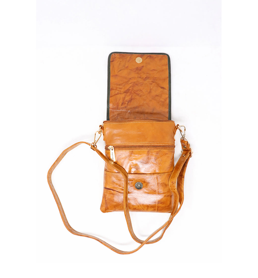 Premium Handcrafted Sheep Leather Passport Sling Bag