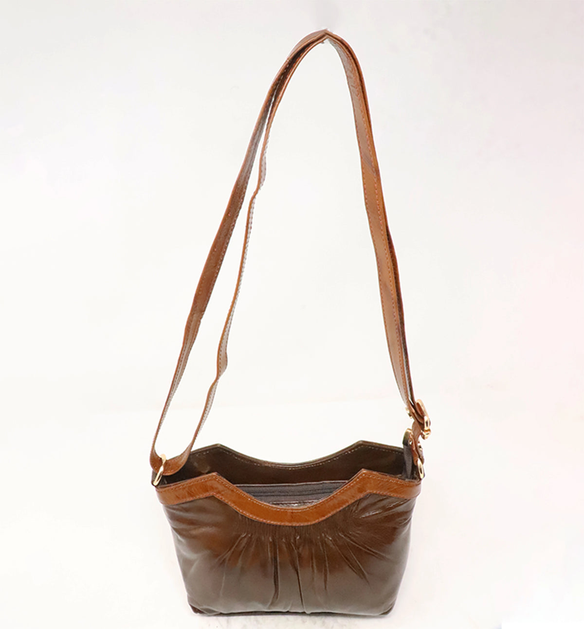 Premium Handcrafted Sheep Leather Sling Shoulder Bag – Brown