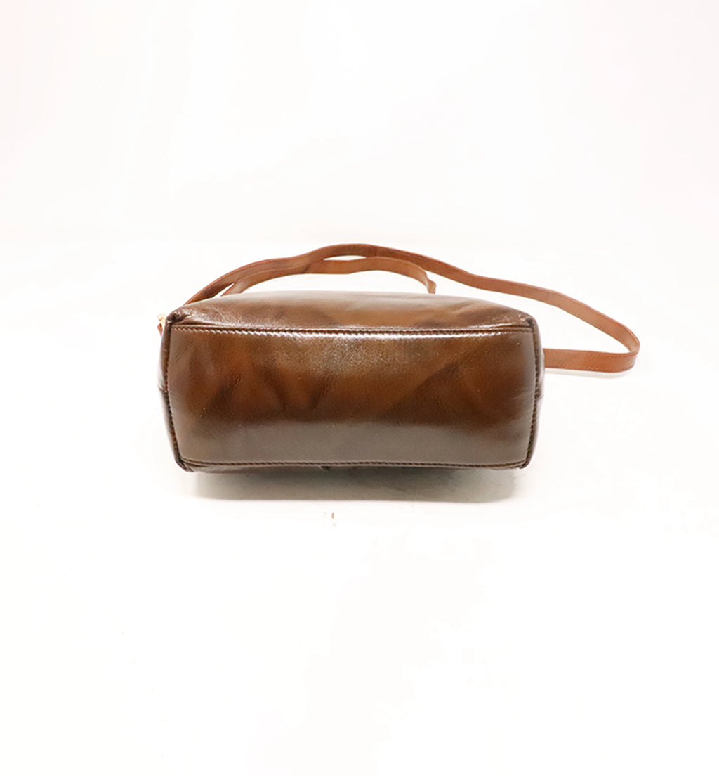 Premium Handcrafted Sheep Leather Sling Shoulder Bag – Brown