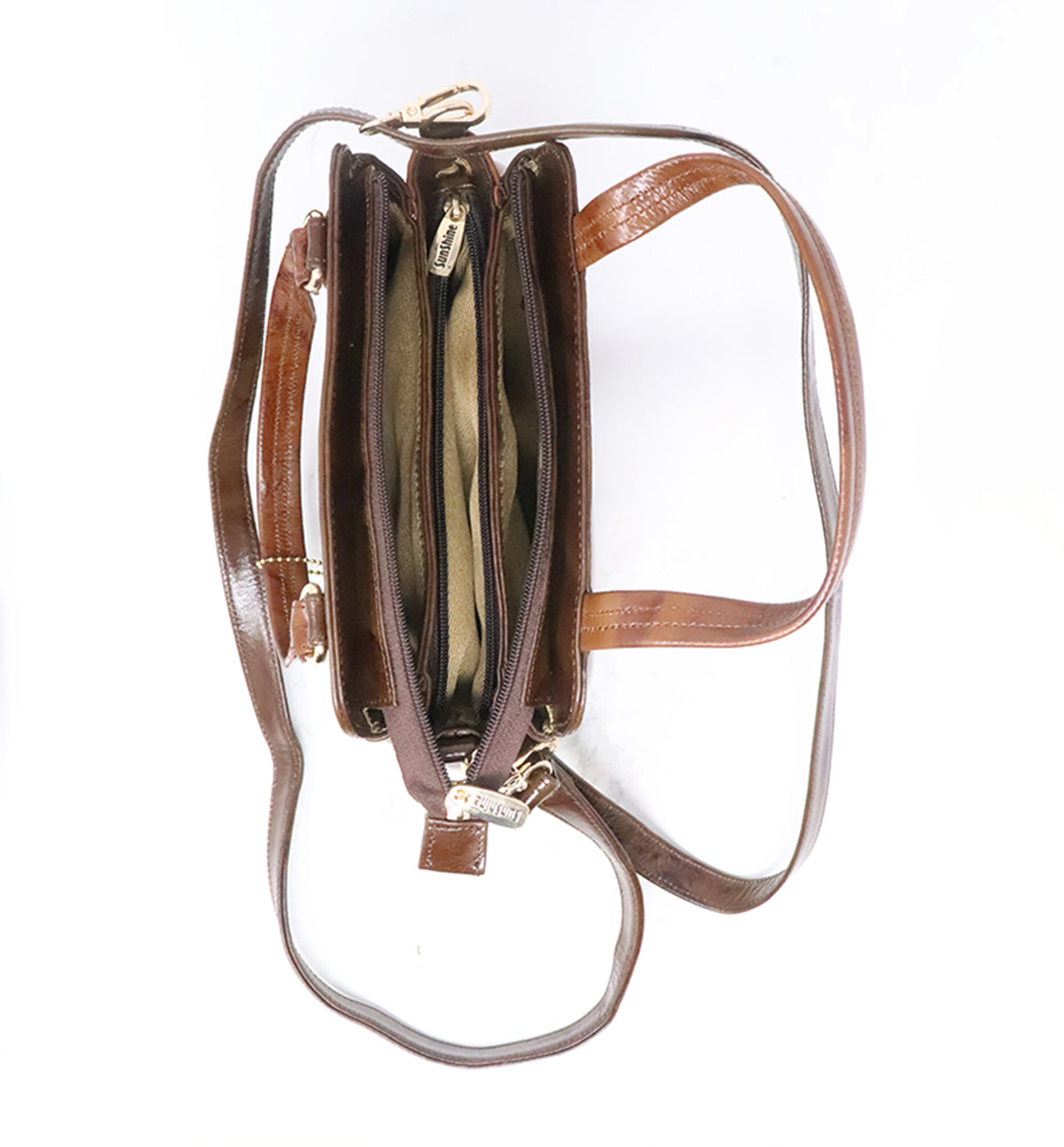 Premium Handcrafted Sheep Leather Crossbody Handbag – Classic Brown