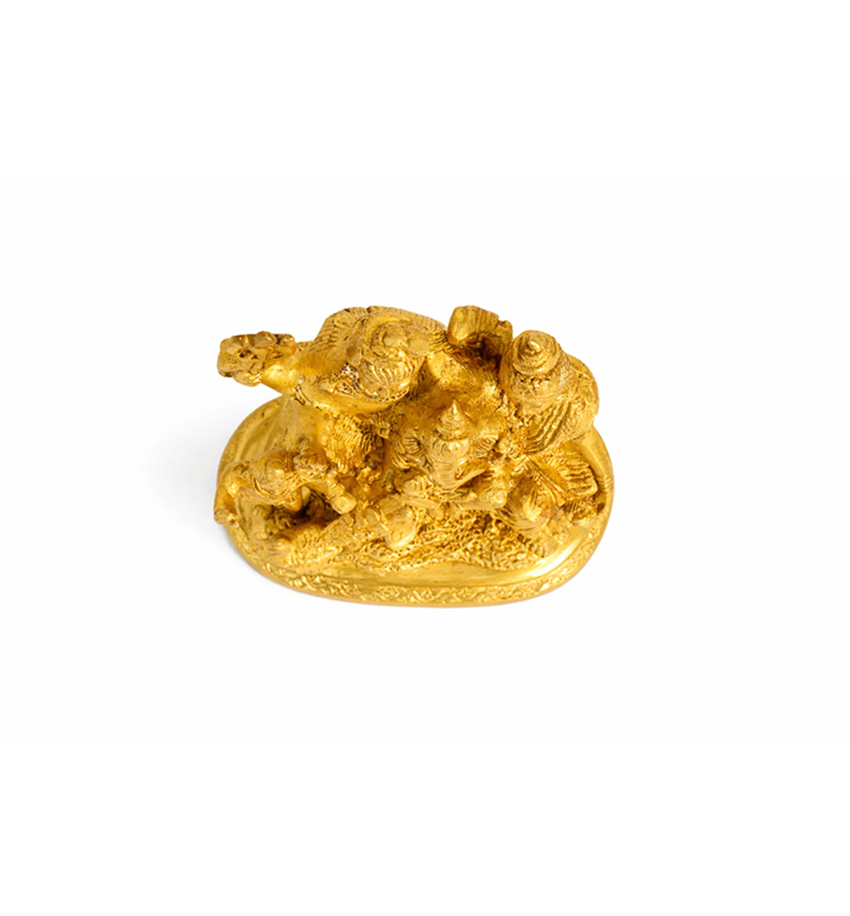 Handcrafted Brass Shiv Parivar Idol – Gold Finish