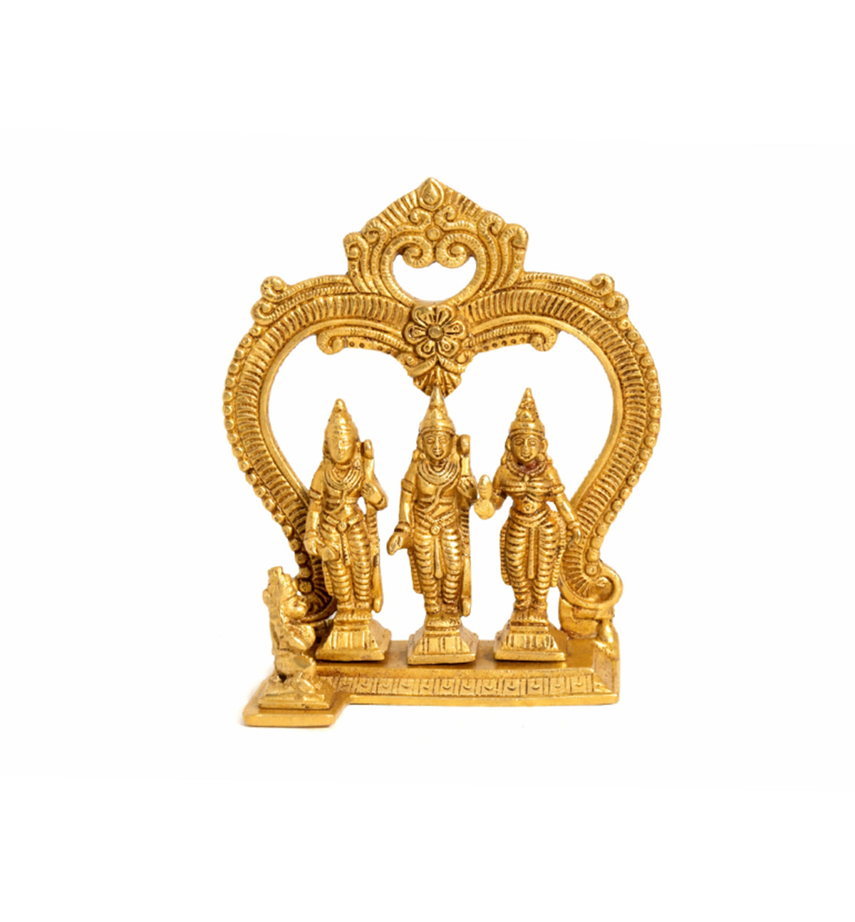 Handcrafted Brass Ram Darbar Idol with Ornamental Arch – Gold Finish