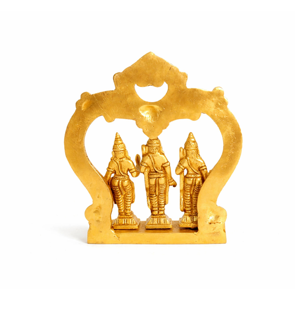 Handcrafted Brass Ram Darbar Idol with Ornamental Arch – Gold Finish
