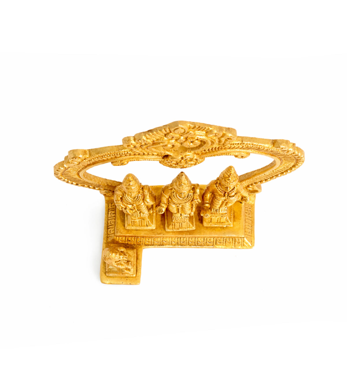Handcrafted Brass Ram Darbar Idol with Ornamental Arch – Gold Finish
