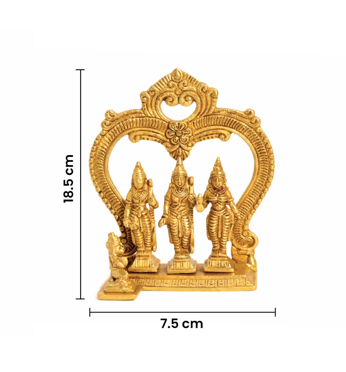 Handcrafted Brass Ram Darbar Idol with Ornamental Arch – Gold Finish