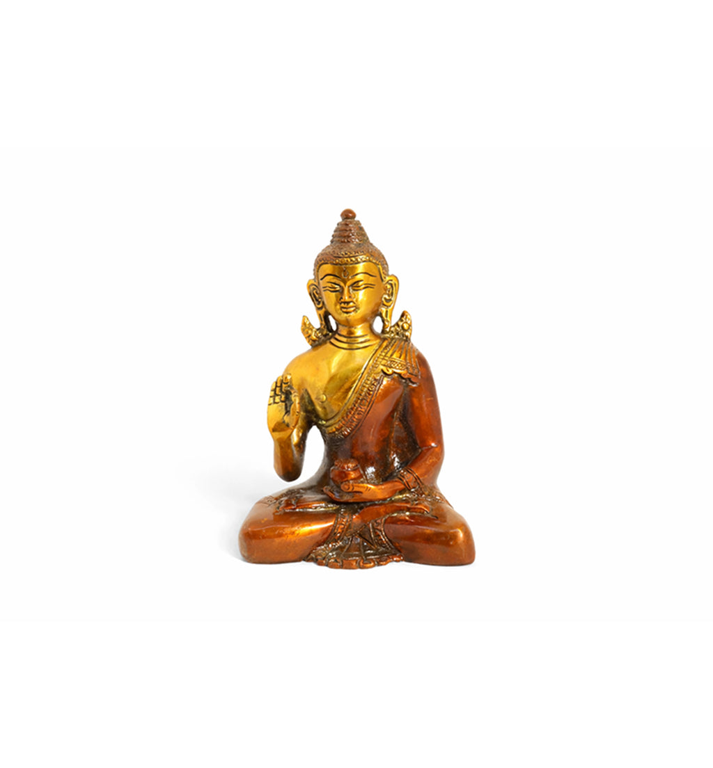 Handcrafted Brass Buddha Statue – Dual Tone Antique Finish