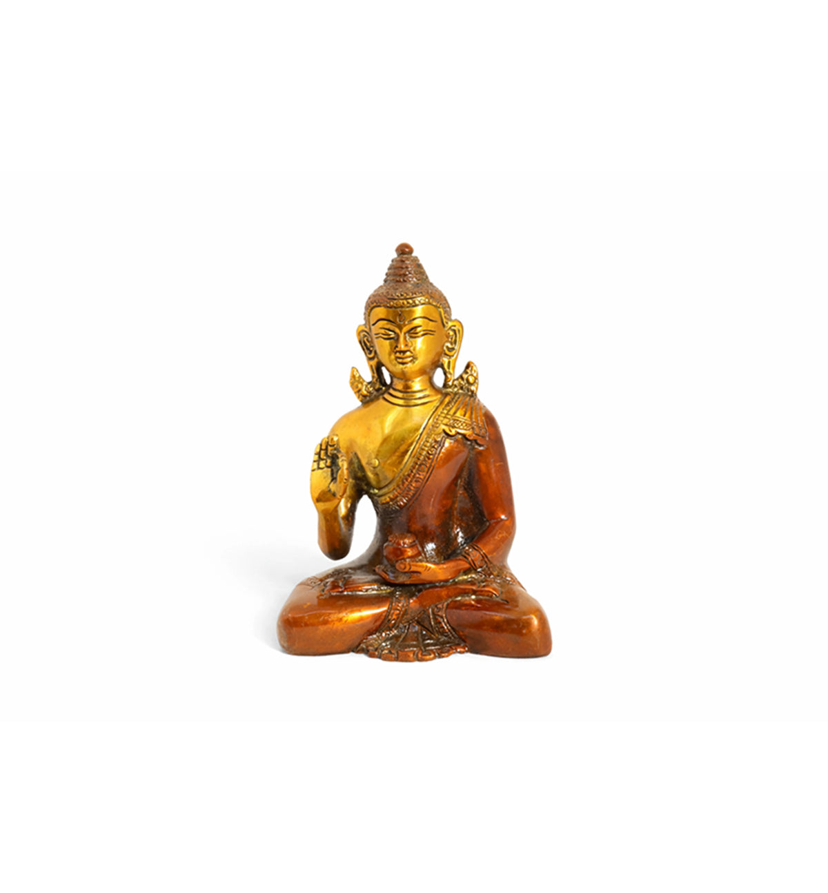 Handcrafted Brass Buddha Statue – Dual Tone Antique Finish