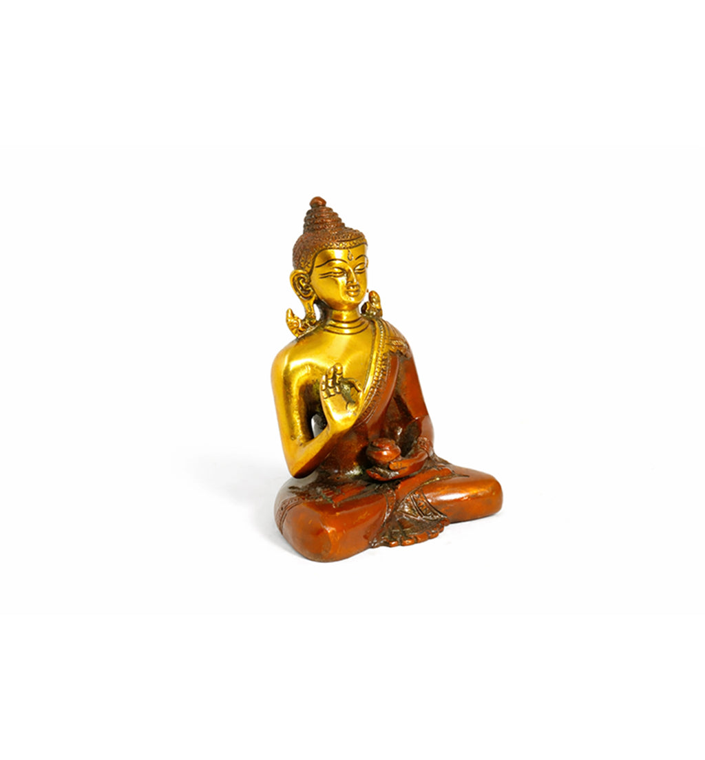 Handcrafted Brass Buddha Statue – Dual Tone Antique Finish