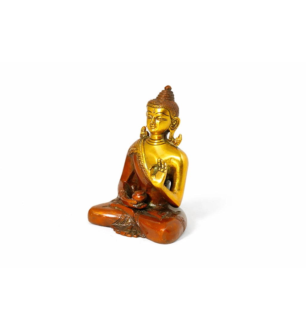 Handcrafted Brass Buddha Statue – Dual Tone Antique Finish