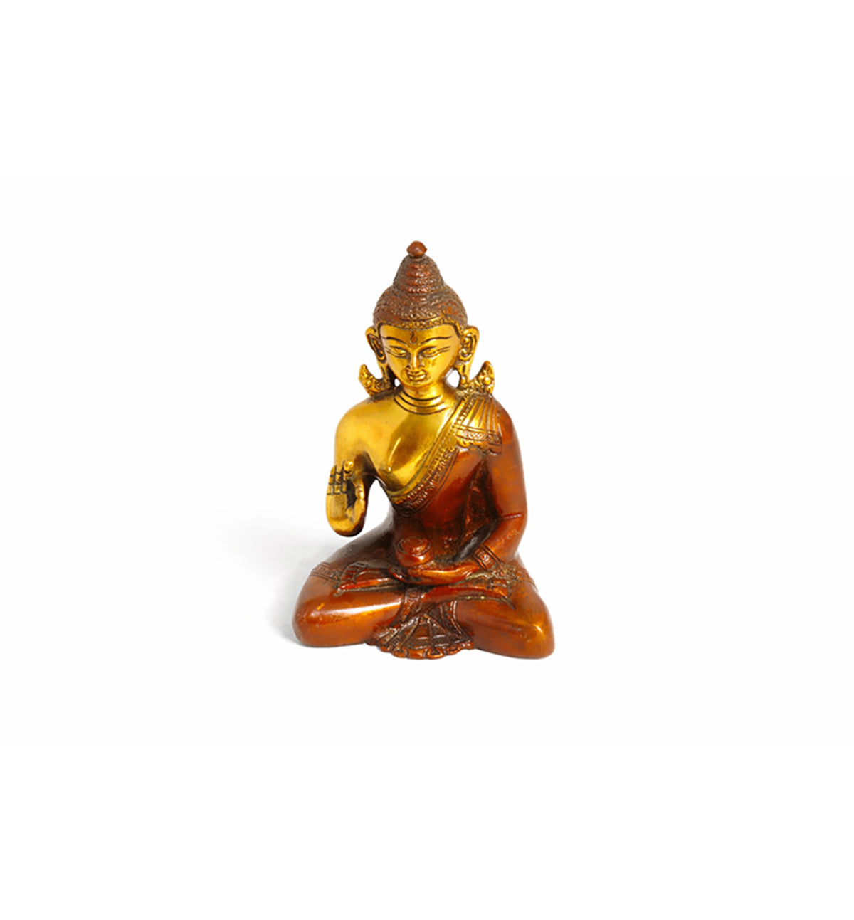 Handcrafted Brass Buddha Statue – Dual Tone Antique Finish