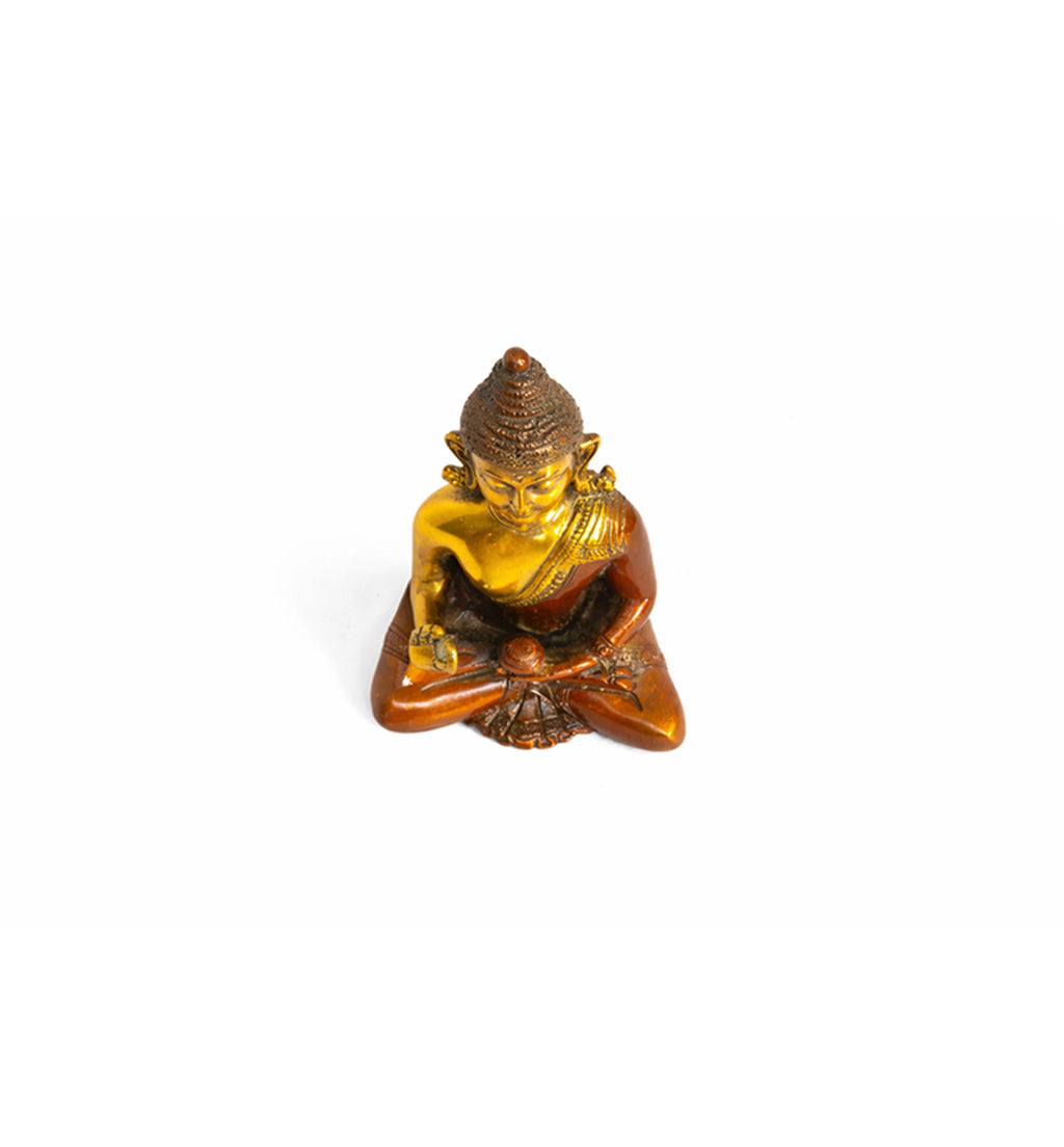 Handcrafted Brass Buddha Statue – Dual Tone Antique Finish